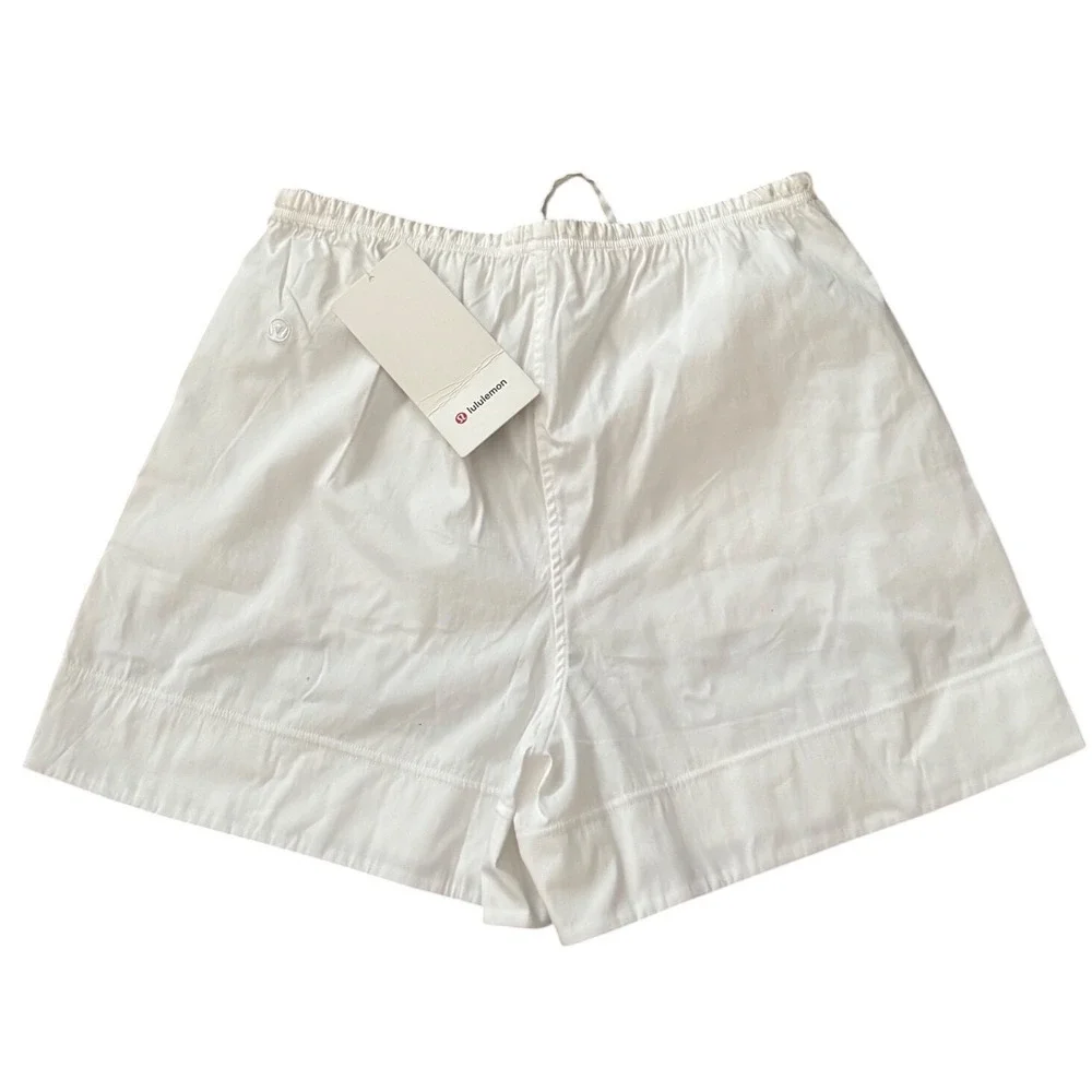 Lululemon‎ White Cotton-Blend Poplin High-Rise Short 4